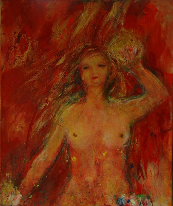 14 Shower of Light  acryl op linnen,50x60